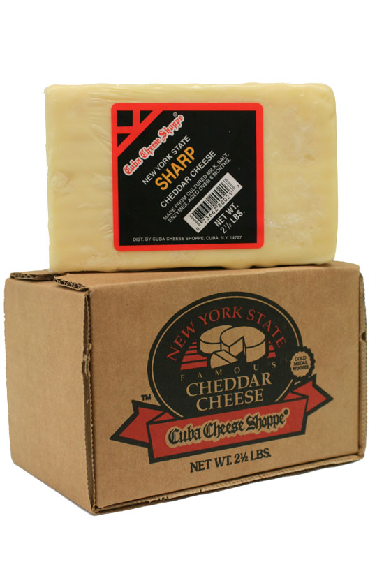 Cuba Cheese Shoppe Inc.: 2 1/2 lb. NY State Sharp Cheddar Block